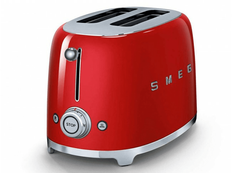 Smeg TSF01RDEU 950 W 2 Ranuras 6 niveles Acero Inoxidable Rojo