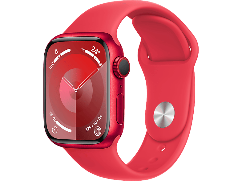 Apple Watch Series 9 (2023) GPS+CELL 41 mm Gesto de doble toque Caja de aluminio roja Correa deportiva (PRODUCT)RED Talla S/M