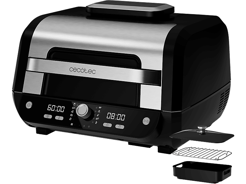 Cecotec Cecofry FireDome 8000 Pro 1700 W 8 l Doble resistencia 12 modos 4 niveles de grill Incluye 4 accesorios Silver Black