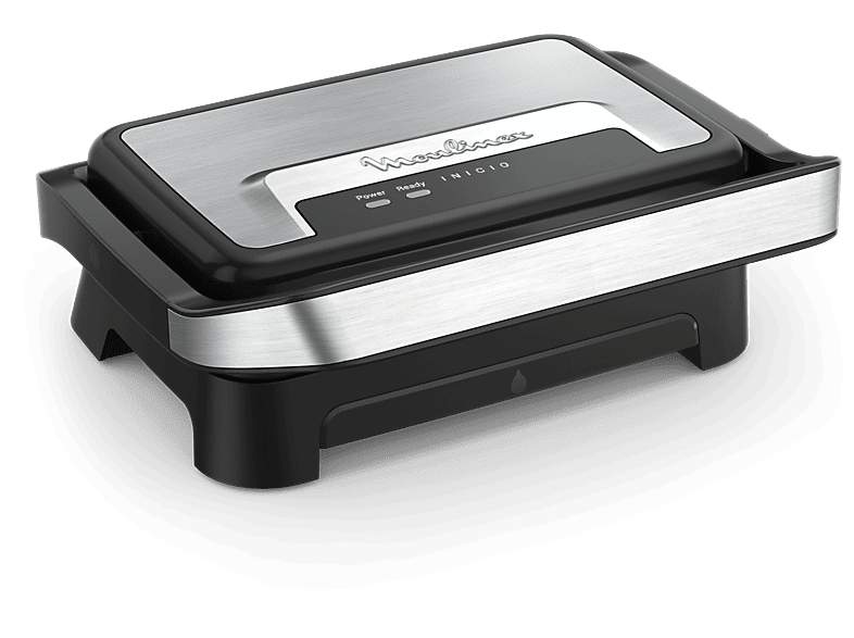 Moulinex Inicio Compact GI270D 2 en 1 Grill & sandwichera 2 raciones Antiadherente 1000 W Bandeja de goteo extraíble Acero Inoxidable