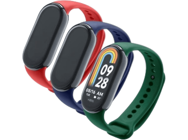 CellularLine KITBAND1XIAOSMART8 Kit 3 correas Para Xiaomi Mi Smart Band 8 Silicona Azul/ Verde / Rojo