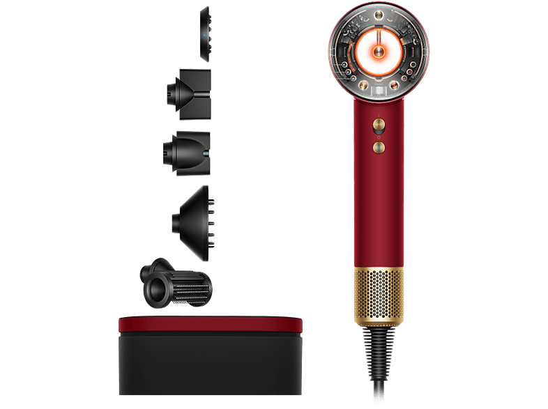 Dyson Supersonic Nural™ 5 Accesorios inteligentes 4 Niveles temp precisos Red Velvet/Gold