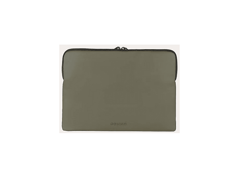 Tucano Gommo Sleeve 14 Para Portátiles de 14 o MacBook Air de 15 (2023-2024) Impermeable Bolsillo Exterior Verde Militar