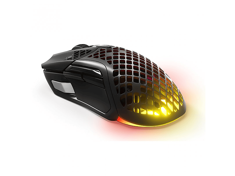 SteelSeries Aerox 5 Wireless Inalámbrica 2,4 GHz y Bluetooth 5.0 Óptico RGB 18000 DPI 180h Autonomía 9 Botones Negro