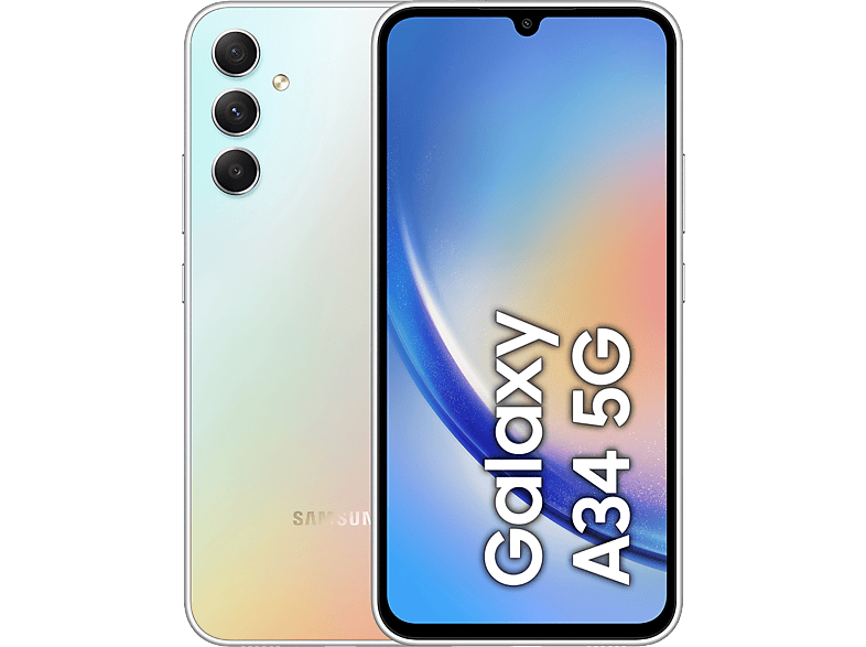 Samsung Galaxy A34 Silver 128 GB 6 GB RAM 6.6  FHD+ Mediatek Dimensity 1080 Octa-Core 5000 mAh Android 13