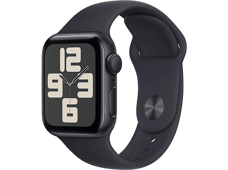 APPLE Watch SE (2023) GPS 40 mm Caja de aluminio medianoche Vidrio delantero Ion-X Talla M/L Correa deportiva medianoche