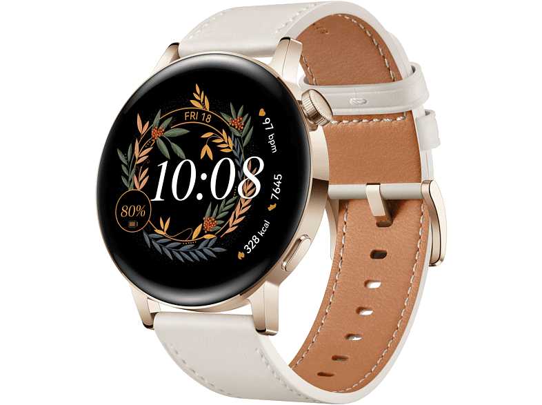 Huawei WATCH GT3 42mm Elegant 7 días ritmo cardiaco 24h SPo2 IA+100 deportes,GPS,5 Atm,Blanco