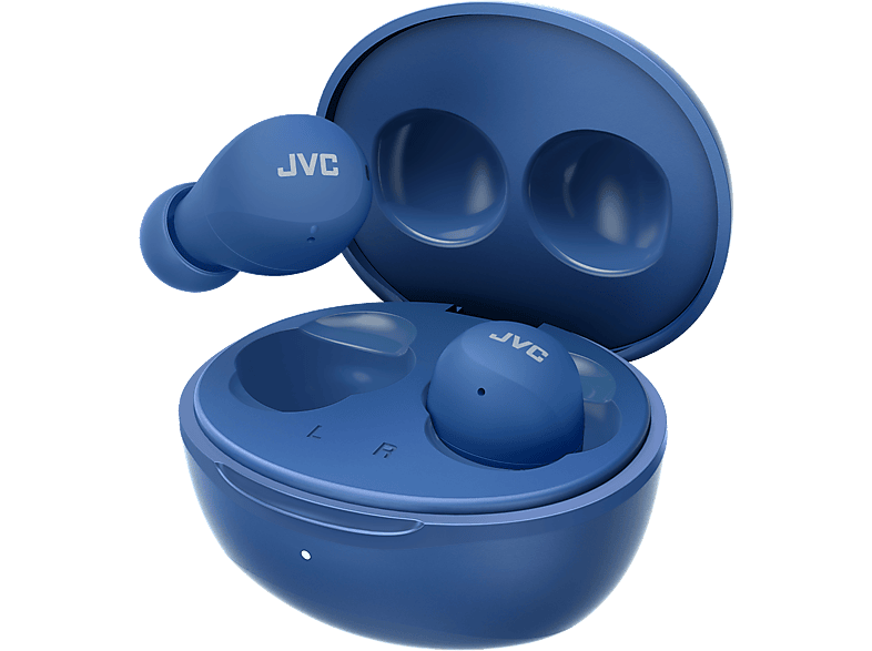 JVC Gumy Mini HA-A6T Control táctil Autonomía 23 horas Compatible con asistente de voz IPX4 Azul + Estuche de carga