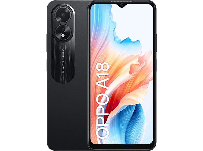 OPPO A18 Negro 128 GB 4GB RAM 6.56 HD+ MediaTek Helio G85 5000 mAh Android