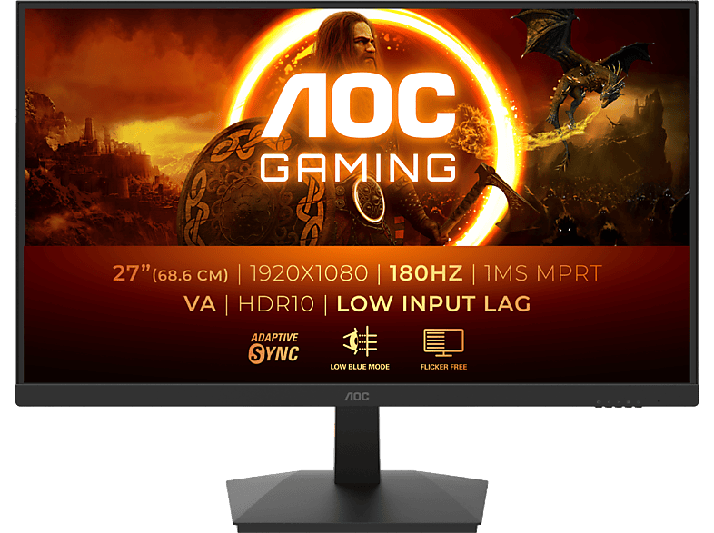 AOC 27G15N2 24 Full-HD 1 ms GtG 1 ms MPRT 180 Hz VA HDR10 AdaptiveSync Negro