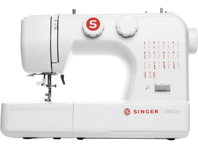 Singer SM024-RD 24 Puntadas útiles Luz LED Enhebrador automático Blanco/Rojo
