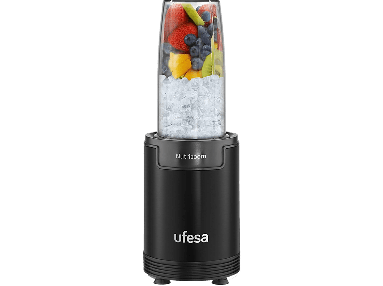 Ufesa BS2500 Nutriboom 900 W Vasos de 0,8 y 0,5 l  6 Accesorios Negro