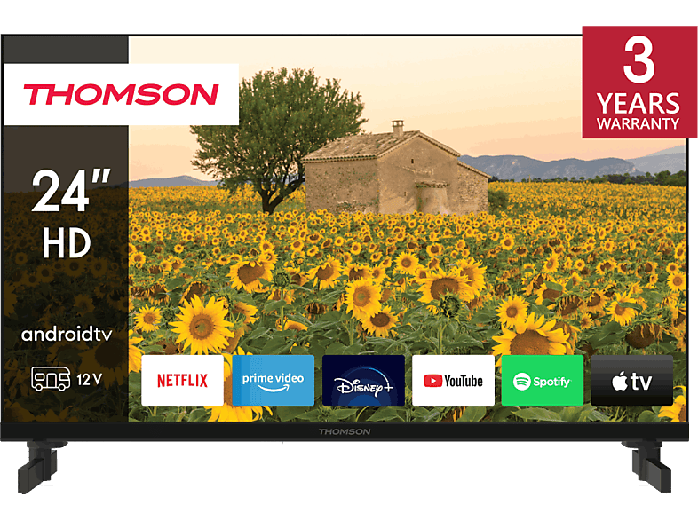 Thomson 24HA2S13C HD ARM CA55 Quad core Adaptador 12 V Android TV Negro