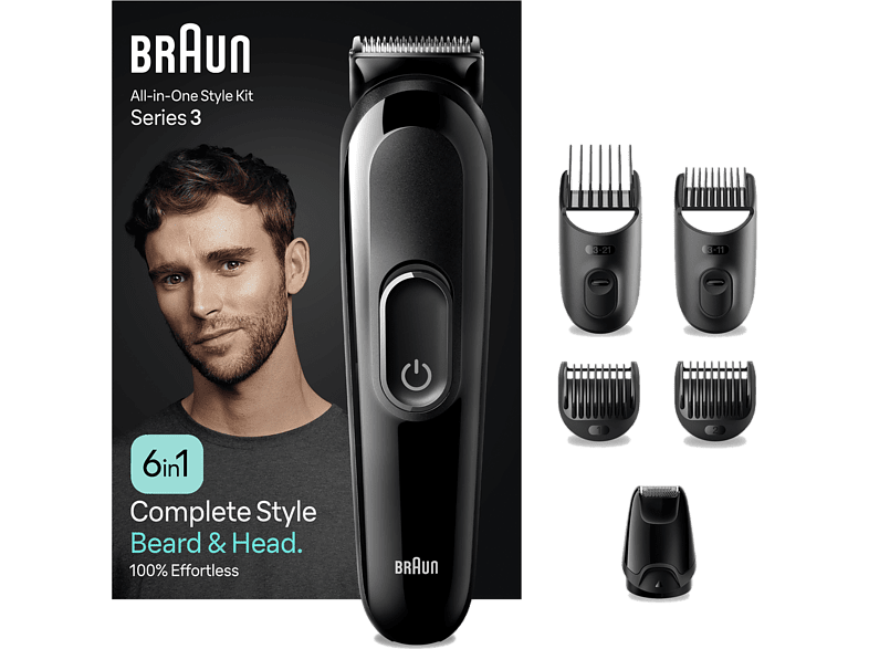 Braun Series 3 MGK3410 Recortadora 6 En 1 Para barba y pelo 50 min autonomía