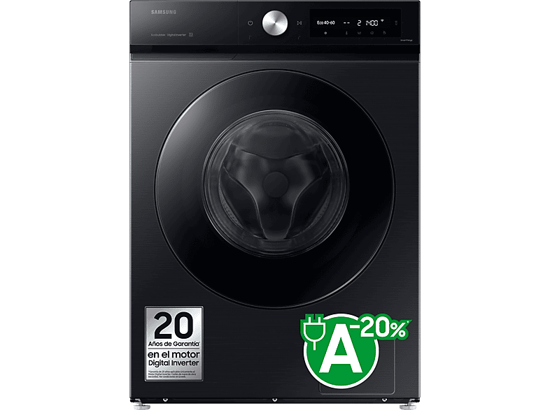 Samsung WW11DB7B94GBU3 11 kg 1400 rpm AI EcoBubble™ Función WiFi con SmartThings™ Negro