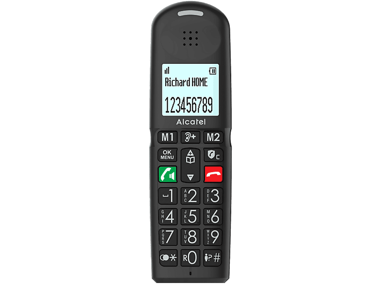 Alcatel XL685 Single Análogo Teclas Grandes Compatible con Audífonos Negro