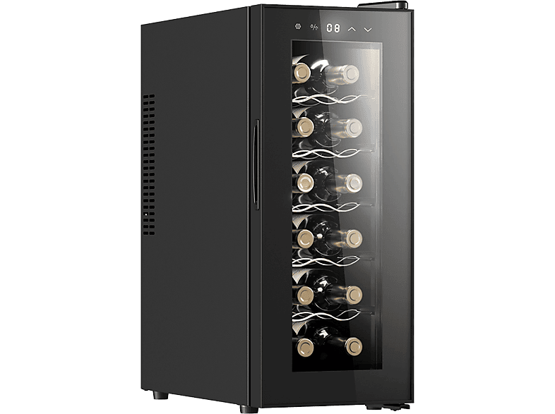Cecotec Bolero GrandSommelier 1250 CoolCrystal Termoeléctrico Capacidad 12 botellas Temperatura regulable Luz LED interior Black