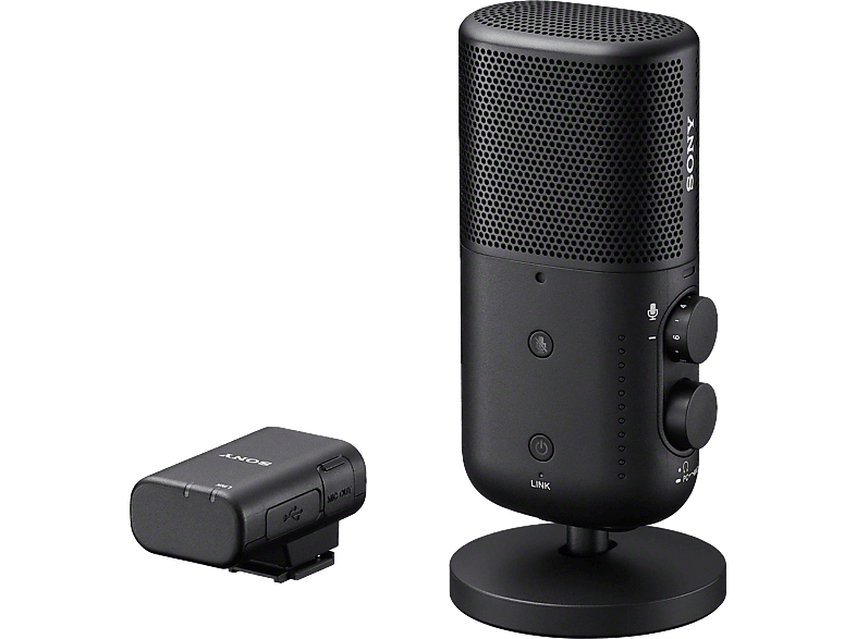 Sony ECM-S1 Inalámbrico con Noise Cancelling (Cancelación de ruido) Para Streaming Podcast Entrevistas PC Cámara... Filtro Anti Pop