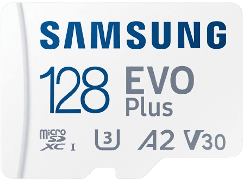 Samsung Evo Plus MB-MC128S 128GB Clase 3 V30. UHS-I Lectura 160 MB/s Blanco