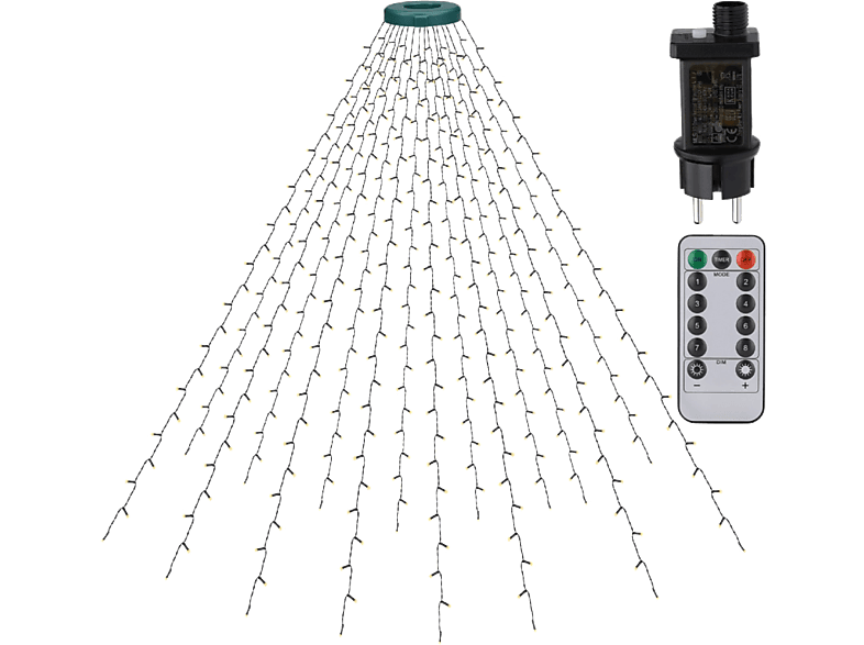 NK-HO340066  400 LEDS Tono Cálido 8 modos de luz Temporizador Mando a distancia Transparente