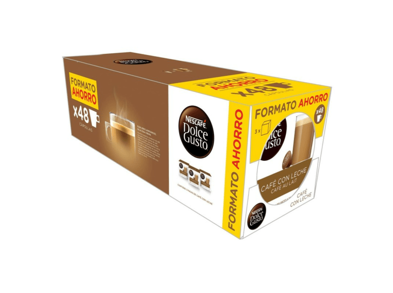 Dolce Gusto Café con leche Pack de 3 cajas de 16 cápsulas (48 en total)