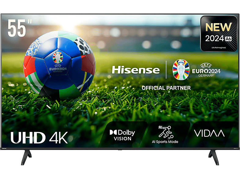 Hisense 55A6N UHD 4K Smart TV HDR 10+ Dolby Vision Control por Voz Modo Juego IA Negro