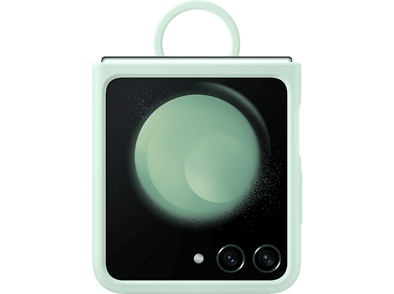 Samsung Para Samsung Galaxy Z Flip5 Silicona Con anillo Plegable Verde menta
