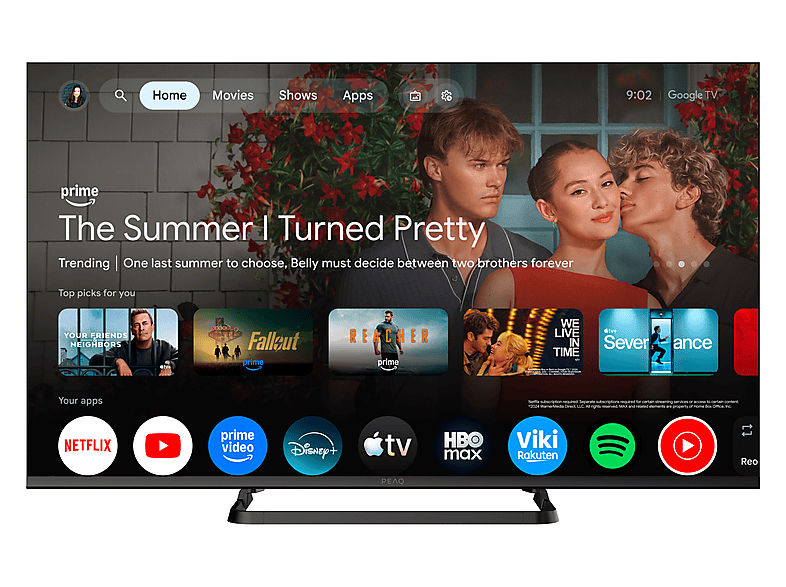 PEAQ PTV 43GU-5026C UHD 4K DVB-T2 (H.265) Direct LED Negro