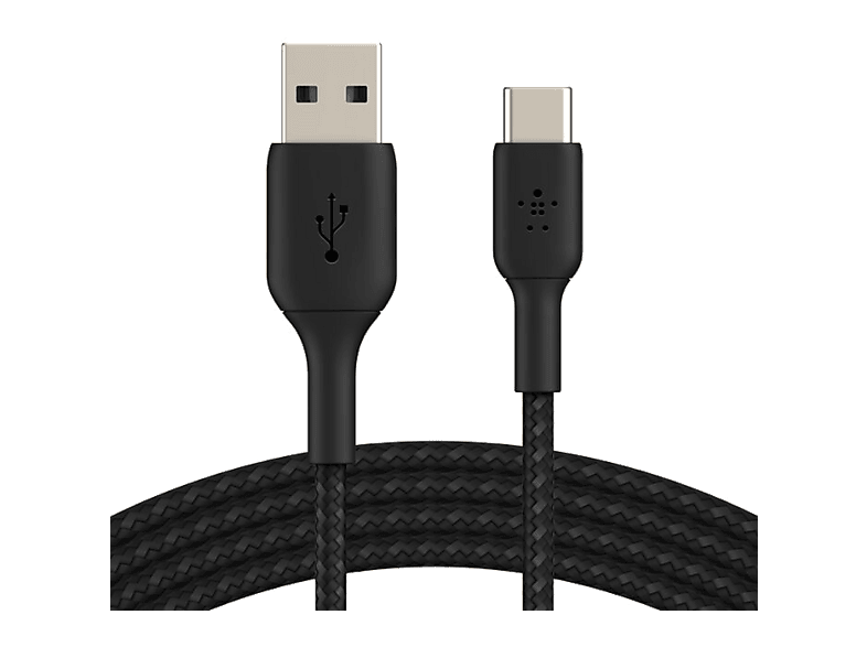 Belkin Cable trenzado USB-C a USB-A 15 cm 15 W Compatibilidad Universal Negro
