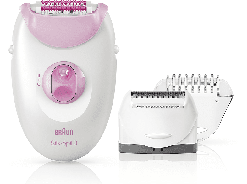 Braun Silk-épil 3 3-270 Con Cable 20 pinzas 3 Accesorios Rosa