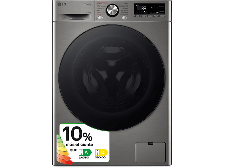 LG F4DR7009AGS Serie 700 9 kg/6 kg 1400 rpm 14 programas Inox antihuellas