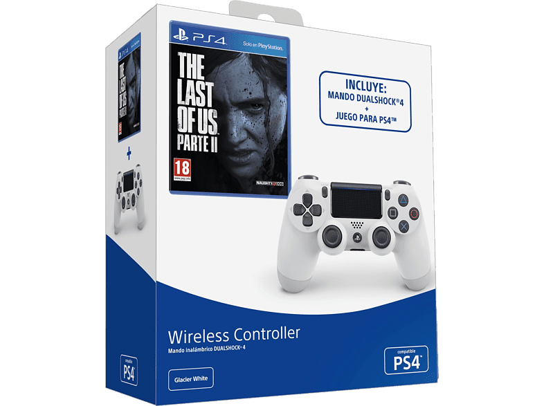 Sony Dualshock 4 V2 Para PS4 Blanco + Juego PS4 The Last Of Us: Parte 2