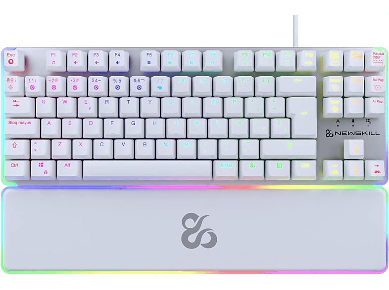 Newskill Gungnyr pro TKL USB 2.0 Teclas iluminadas Antighosting Con reposamuñecas Blanco