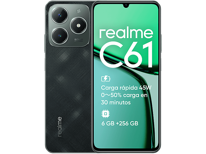 realme C61 Dark Green 256 GB 6 GB RAM 6.74  LCD HD+ 90 Hz UNISOC T612 5000 mAh Android
