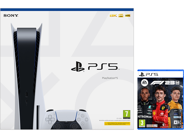 Sony PlayStation 5 Standard 825 GB 4K 1 Mando Chasis C Blanco + Juego PS5 F1 2023