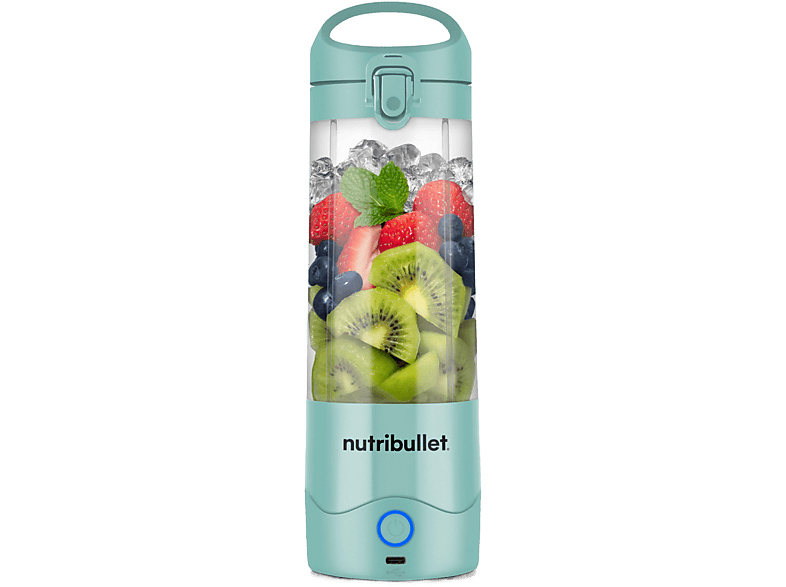 nutribullet Portable NBP003LBL Batidora personal Vaso portátil 0.475 l Asa transportable Carga USB-C 2000 mAh Azul claro
