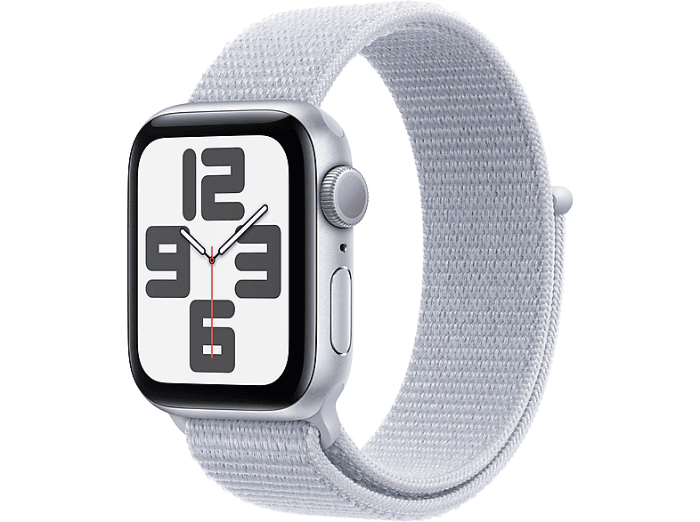 Apple Watch SE (2024) GPS 40 mm Caja de aluminio Plata Vidrio delantero Ion-X Correa Loop deportiva Azul nube