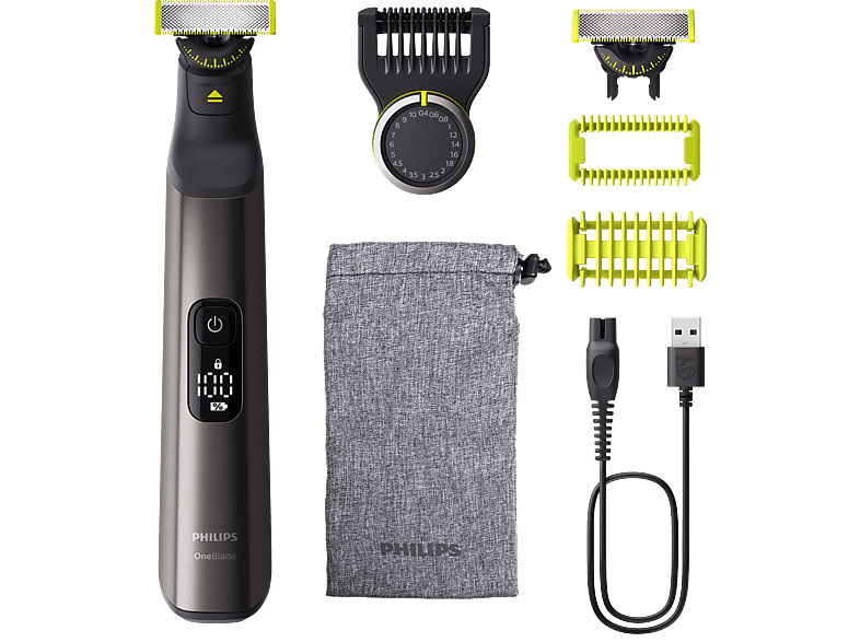 Philips One Blade Pro QP6552/15 maquinilla de afeitar cara y cuerpo cuchilla 360 uso en seco y mojado 20 longitudes  autonomía 120 min