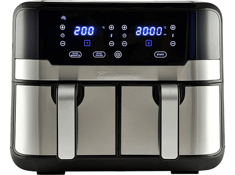 MasterPro Rocket Duo 900 9 l 11 programas 2400W Pantalla LED Táctil Cesta Antiadherente Inox