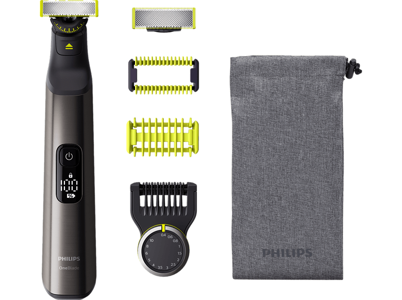 Philips QP6551/15 OneBlade Recortador barba y cuerpo 14 longitudes Uso en seco y mojado Autonomía 120 min Negro