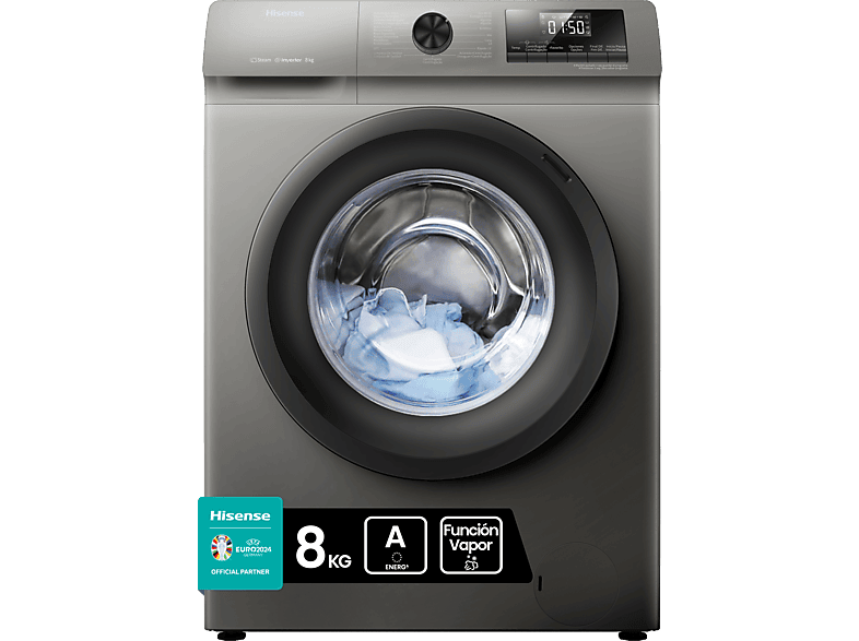 Hisense WFQP8014EVMT 8 kg 1400 rpm 15 Programas Inox