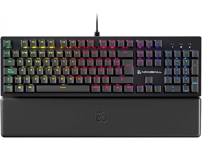NEWSKILL Serike V2 Por Cable Iluminación RGB Con reposabrazos Negro
