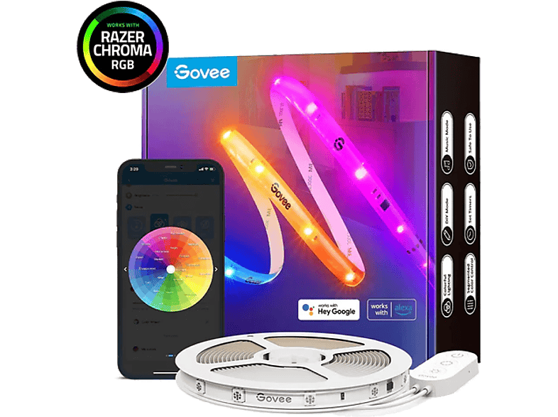 Govee H619C 10m de Cable Compatible con Alexa y Google Assistant Wifi Bluetooth Multicolor