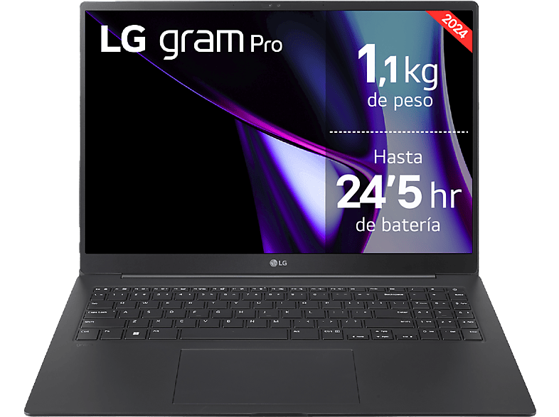 LG 16Z90SP-K.AA75B 16 WQXGA+ Intel® Evo™ Edition Core™ Ultra 7-155H 16 GB RAM 512 GB SSD Arc™ W11H Negro Obsidiana