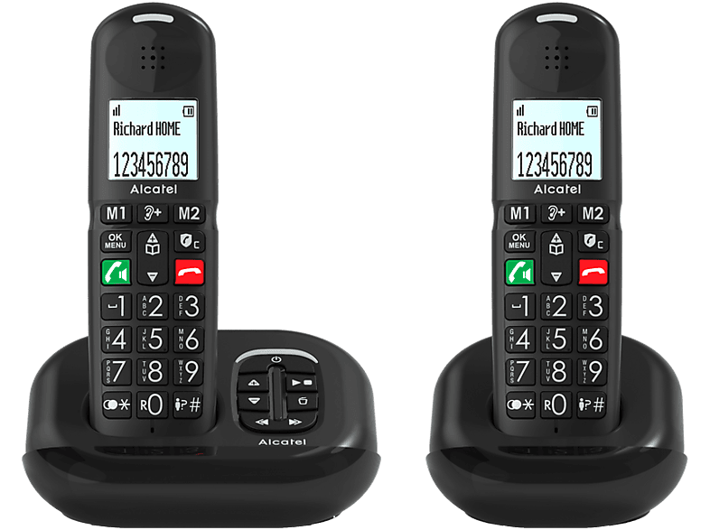 Alcatel XL685 Duo Análogo Teclas Grandes Compatible con Audífonos Negro