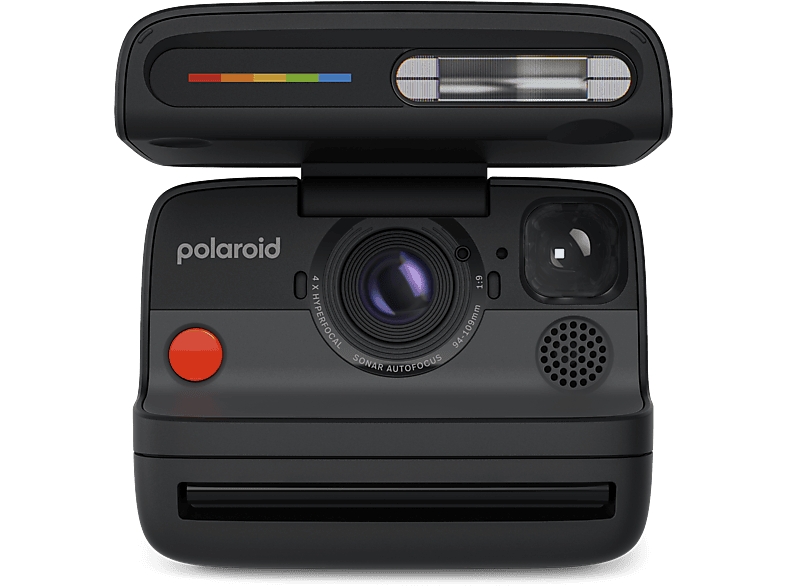 Polaroid Flip + 8 Film Bundle Sistema hiperfocal 4 lentes Flash Negro