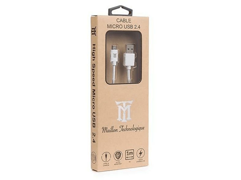 Cable Maillon MTBMUW241 Basic Cable Micro Usb 2.4 white 1 m