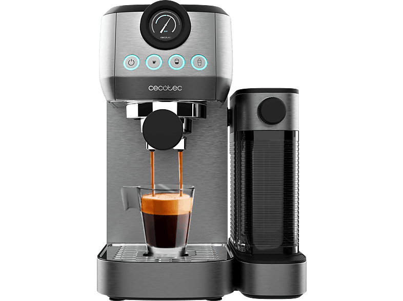 Cecotec Power Espresso 20 Steel Pro Latte 20 bar 1350 W 1.3 l 2 tazas Tanque de leche Thermoblock Steel