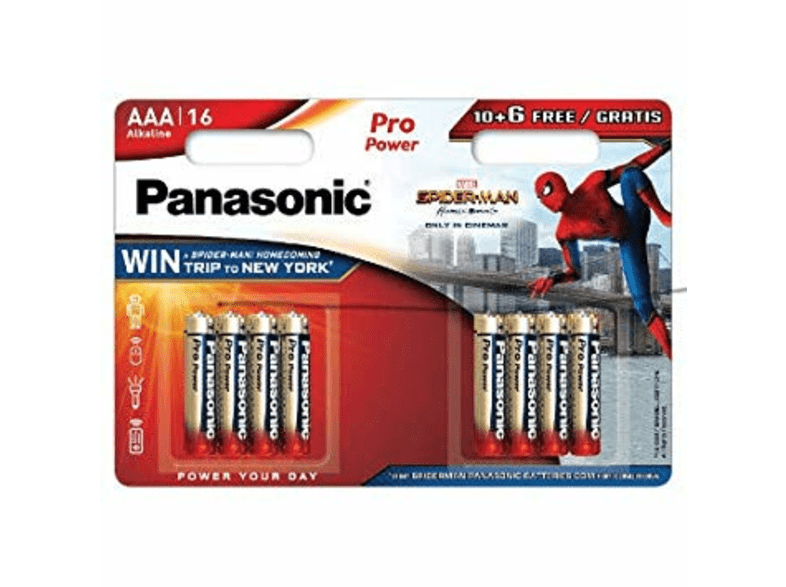 Panasonic Spider-Man Alcalina 10+6 unidades