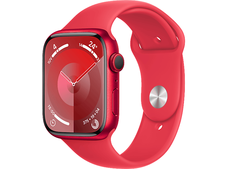 Apple Watch Series 9 (2023) GPS 45 mm Gesto de doble toque Caja de aluminio roja Correa deportiva (PRODUCT)RED Talla S/M